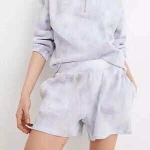 Madewell MWL Waffle Knit Elastic Shorts in Tie-Dye